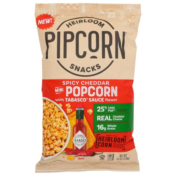 PIPCORN: Spicy Cheddar Mini Popcorn, 4.5 oz