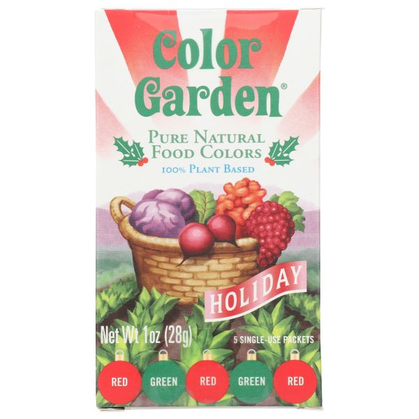 COLOR GARDEN: Pure Natural Food Colors Holiday 5 Ct, 1 oz