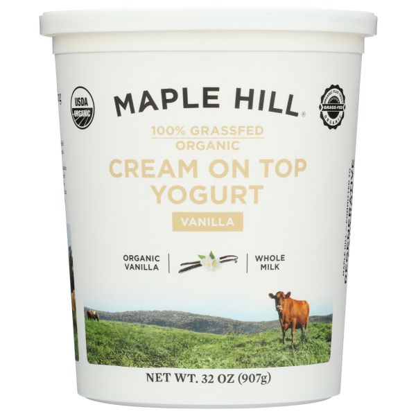 MAPLE HILL CREAMERY: Vanilla Cream On Top Yogurt, 32 oz