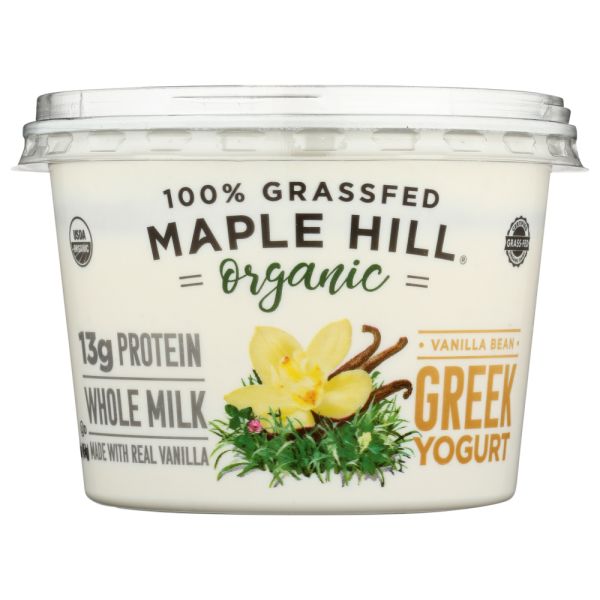 MAPLE HILL CREAMERY: Vanilla Bean Greek Yogurt, 16 oz