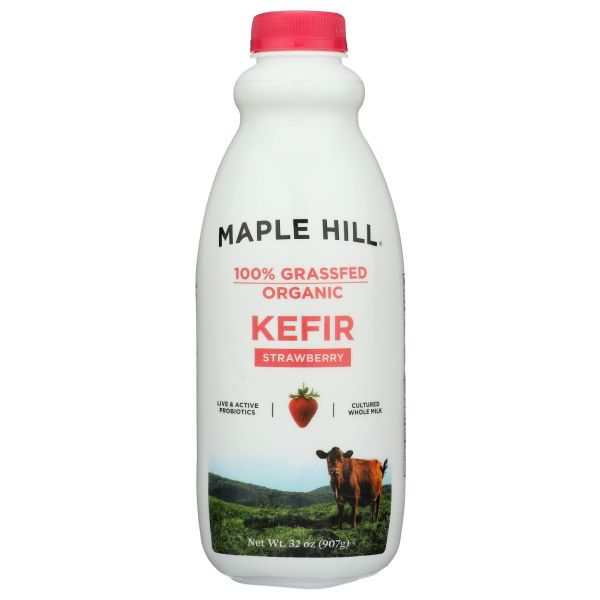 MAPLE HILL CREAMERY: Strawberry Whole Milk Kefir, 32 oz