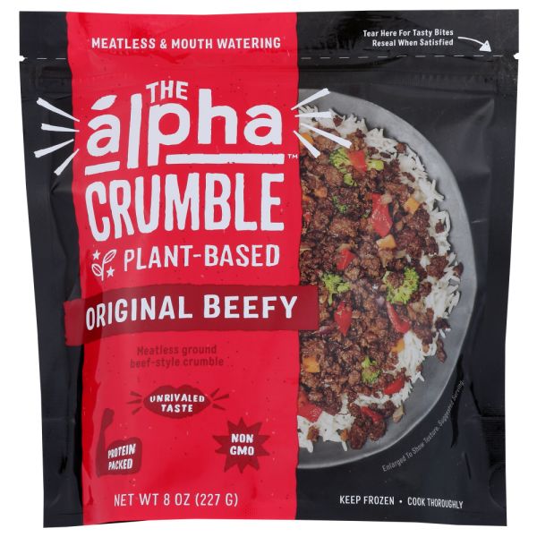 ALPHA FOODS: Crumbles Original Beefy, 8 oz