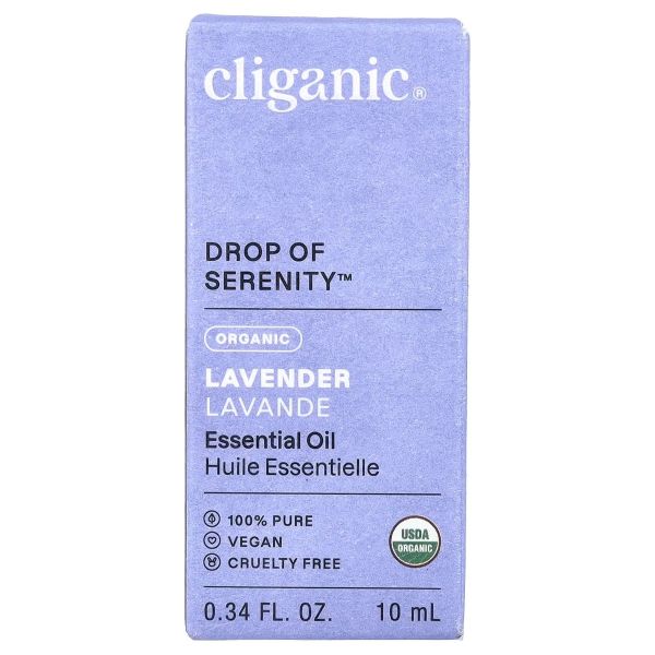 CLIGANIC: Organic Lavender Essential Oil, 0.34 fo