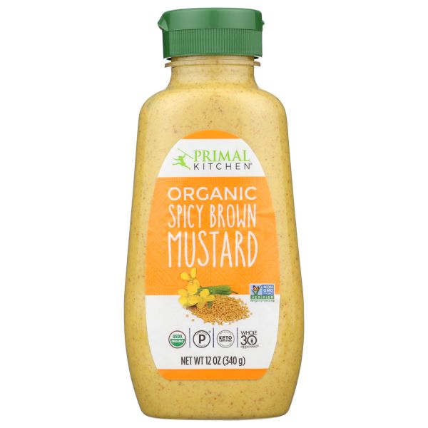 PRIMAL KITCHEN: Organic Mustard Spicy Brown, 12 oz