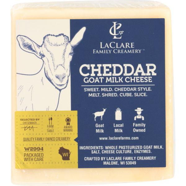 LACLARE FARMS: Cheddar Goat Milk Cheese, 6 oz