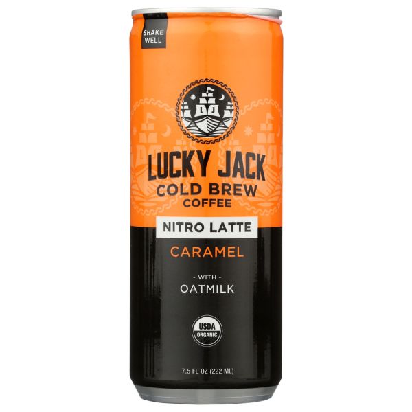 LUCKY JACK: Nitro Coffee Caramel Latte With Oatmilk Coffee, 7.5 fo