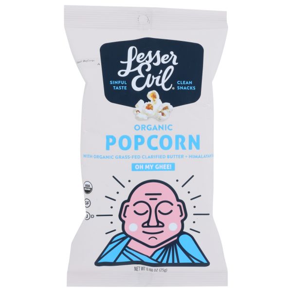 LESSER EVIL: Organic Oh My Ghee Popcorn, 0.88 oz