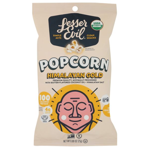LESSER EVIL: Popcorn Bag Himalayan Gold Organic, 0.88 oz