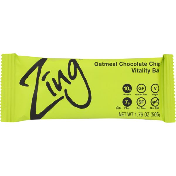 ZING BARS: Oatmeal Chocolate Chip Bar, 1.76 oz