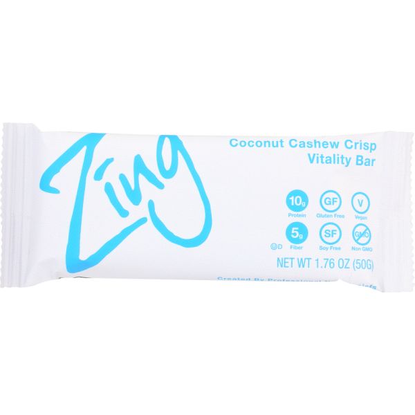 ZING BARS: Bar Coconut Cashew Crispy Gluten Free, 1.76 oz