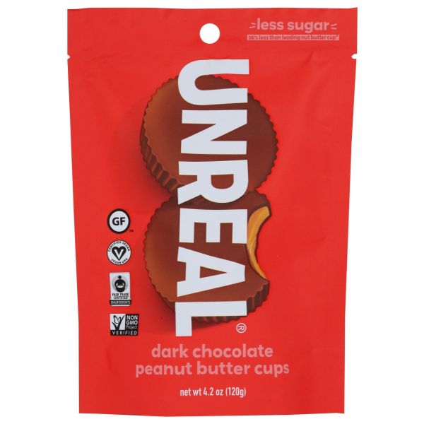 UNREAL: Dark Chocolate Peanut Butter Cups, 4 oz