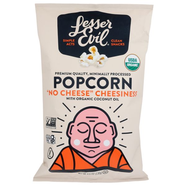 LESSER EVIL: Organic White Cheddar Popcorn, 5 oz