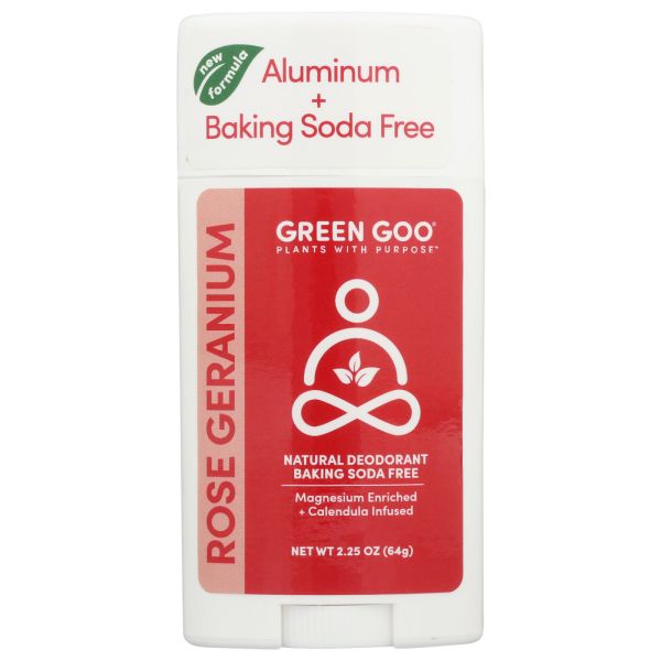 GREEN GOO: Deodorant Rose Geranium, 2.25 oz