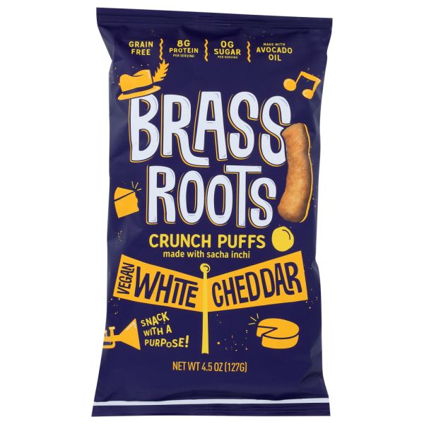 BRASS ROOTS: White Cheddar Crunch Puffs, 4.5 oz