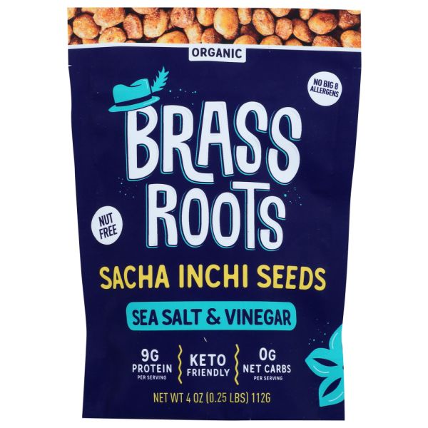 BRASS ROOTS: Sacha Inchi Seeds Sea Salt Vinegar, 4 oz