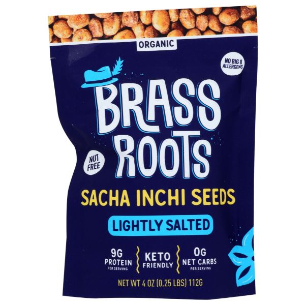 BRASS ROOTS: Sacha Inchi Seeds Lightly Salted, 4 oz