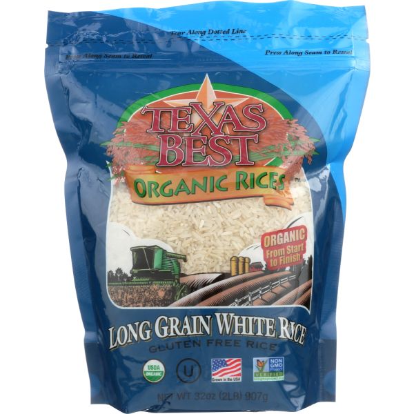 TEXAS BEST: Rice White Lngrain Org, 32 oz