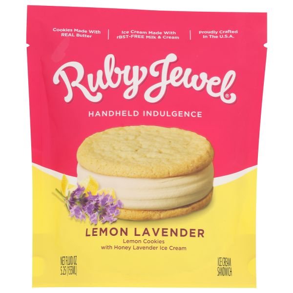 RUBY JEWEL: Lemon Lavender Ice Cream Sandwich, 5.25 oz