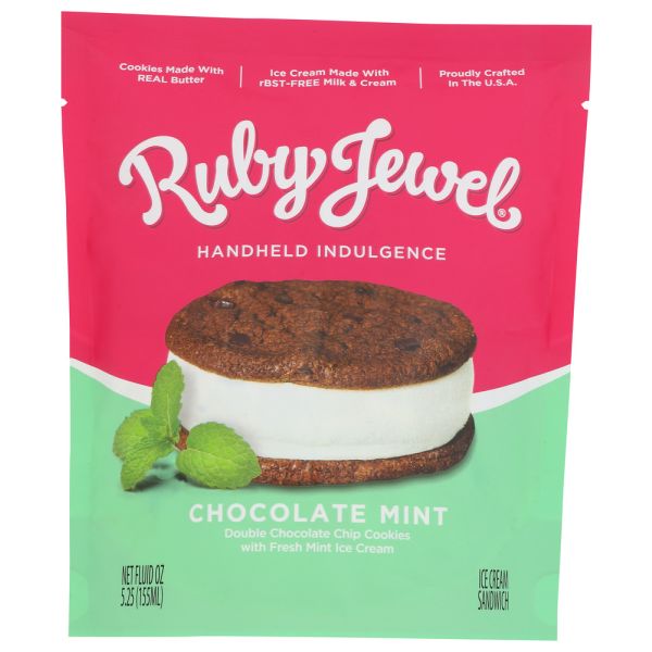 RUBY JEWEL: Chocolate Mint Ice Cream Sandwich, 5.1 oz