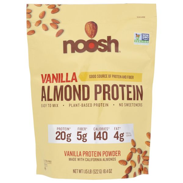 NOOSH: Almond Protein Powder Vanilla Bean, 1.15 lb