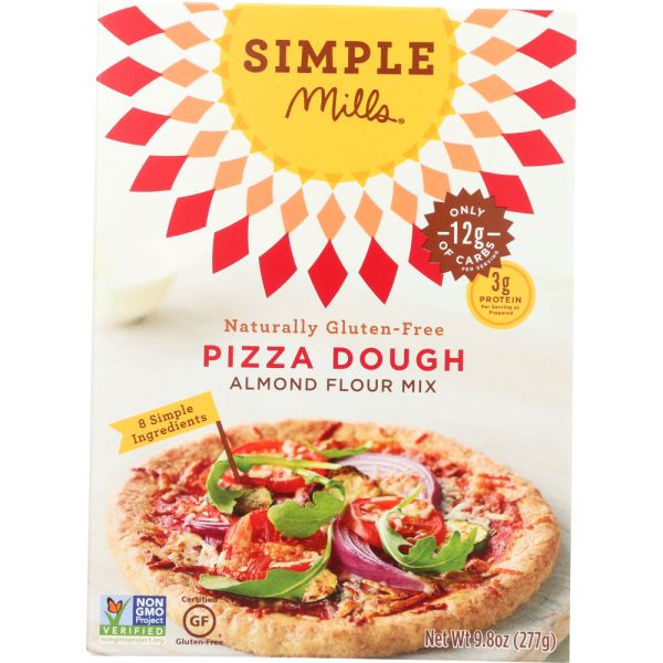 SIMPLE MILLS: Gluten Free Pizza Dough Almond Flour Mix, 9.8 oz