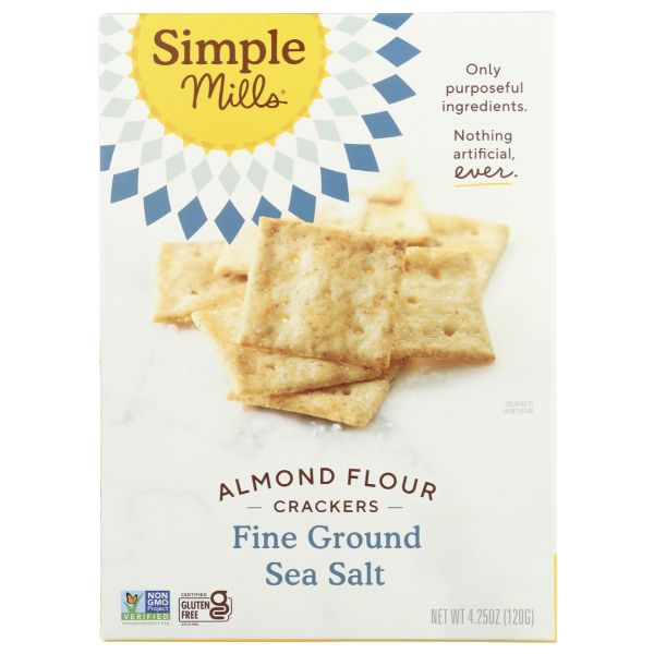 SIMPLE MILLS: Fine Ground Sea Salt Crackers, 4.25 oz