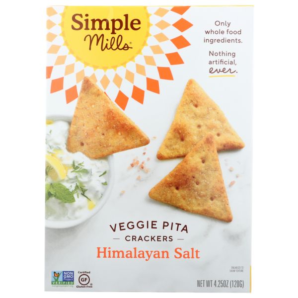 SIMPLE MILLS: Himalayan Salt Veggie Pita Crackers, 4.25 oz