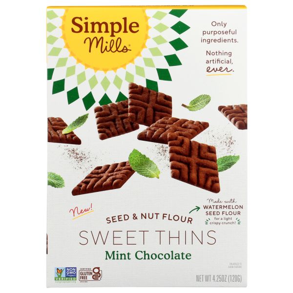 SIMPLE MILLS: Sweet Thins Chocolate Mint, 4.25 oz