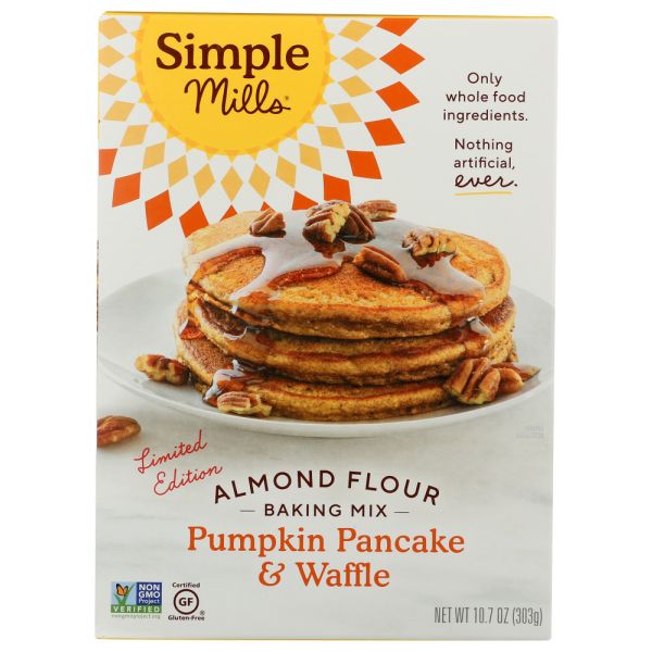 SIMPLE MILLS: Almond Flour Pumpkin Pancake and Waffle Mix, 10.7 oz