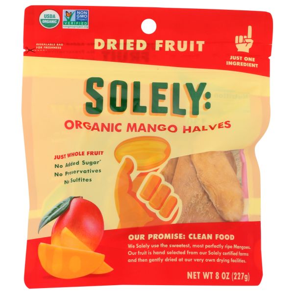 SOLELY: Organic Dried Mango Halves, 8 oz