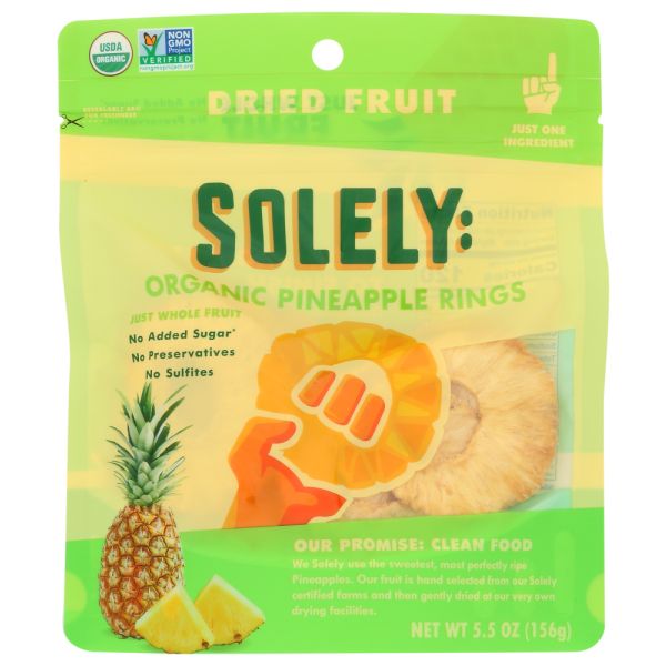 SOLELY: Pineapple Dried Rings, 5.5 oz