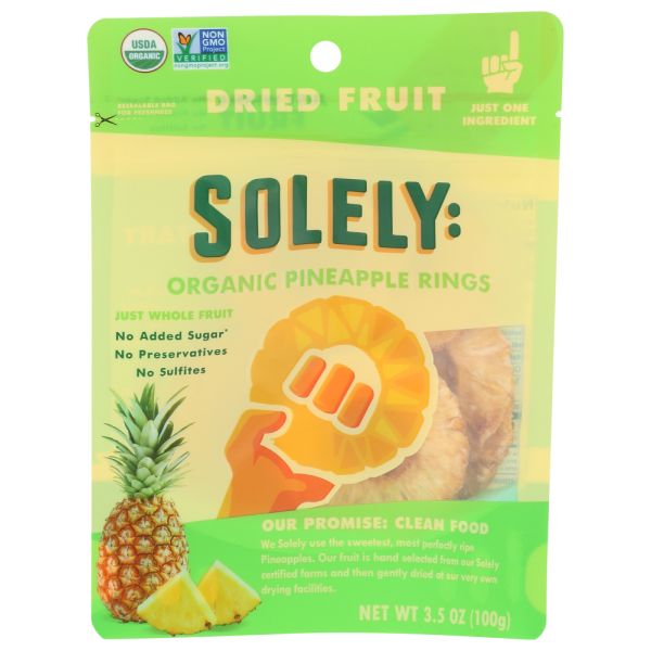 SOLELY: Fruit Dried Pineapple Org, 3.5 OZ