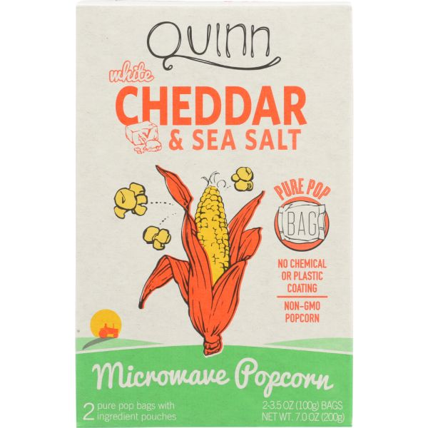 QUINN: White Cheddar & Sea Salt Popcorn, 7 oz