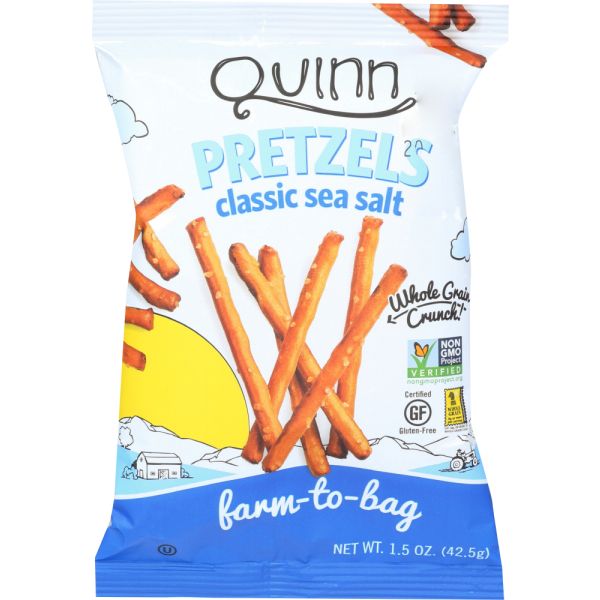 QUINN: Classic Sea Salt Sticks Pretzels Snack Bag, 1.5 oz