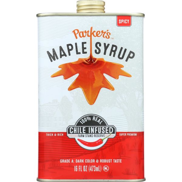 PARKERS REAL MAPLE: Syrup Maple Dark Spicy, 16 fo