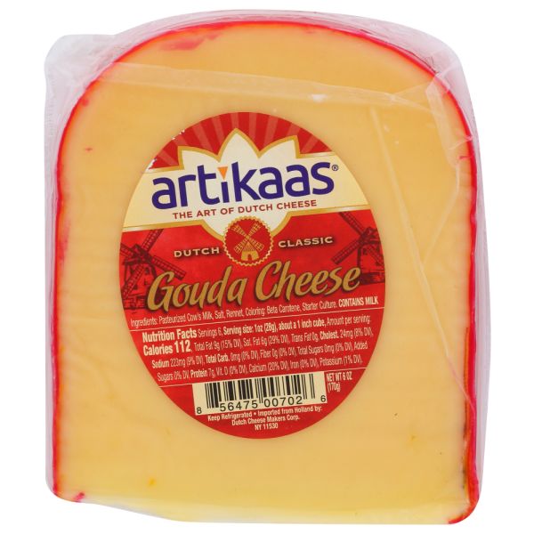 ARTIKAAS: Red Wax Gouda Cheese, 6 oz