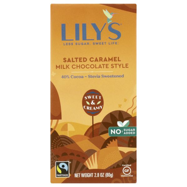 LILYS SWEETS: Carmelized and Salted Milk Bar Stevia, 2.8 oz
