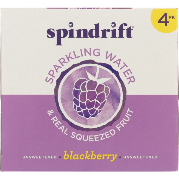 SPINDRIFT: Unsweetened Sparkling Water and Real Squeezed Fruit 4pk, 48 oz
