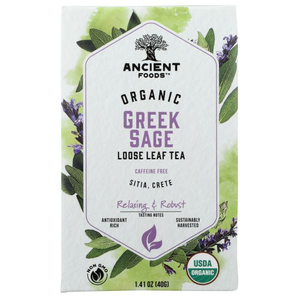 ANCIENT FOODS: Organic Sage Herbal Tea, 40 gm