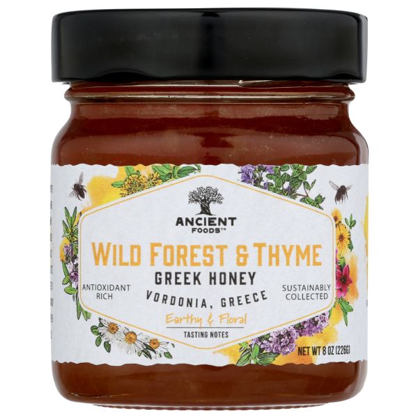 ANCIENT FOODS: Honey Grk Wld Frst Thyme, 8 oz