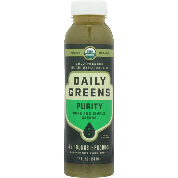 DRINK DAILY GREENS: Purity Pure & Simple Greens Cold Pressed Juice, 12 oz