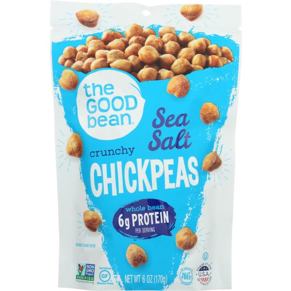 THE GOOD BEAN: Crunchy Chickpeas Sea Salt, 6 oz