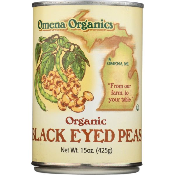 OMENA ORGANICS: Peas Black Eyed Canned Organic, 15 oz