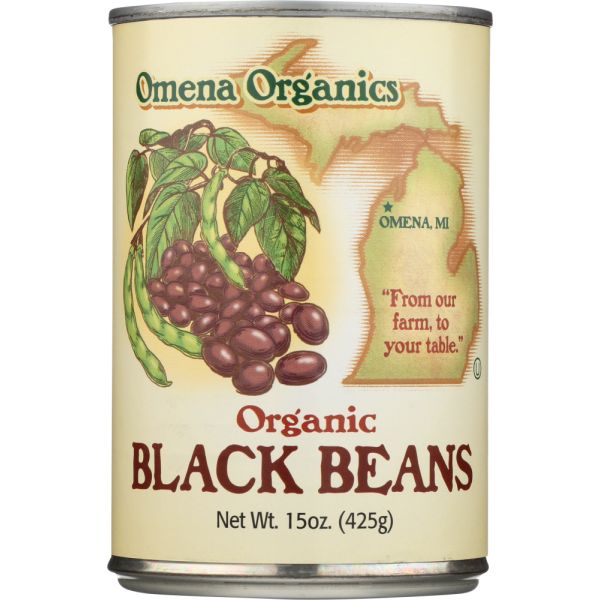 OMENA ORGANICS: Beans Black Canned Organic, 15 oz