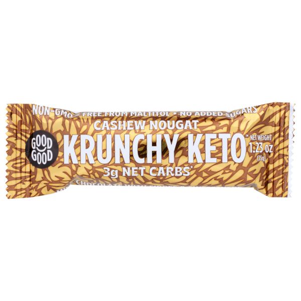GOOD GOOD: Krunchy Keto Bar Cashew Nougat, 1.23 oz