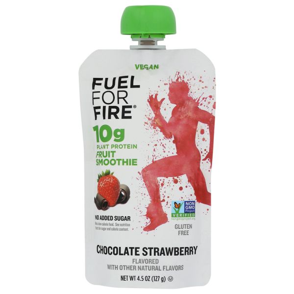 FUEL FOR FIRE: Chocolate Strawberry Plant Protein Fruit Smoothie, 4.5 oz