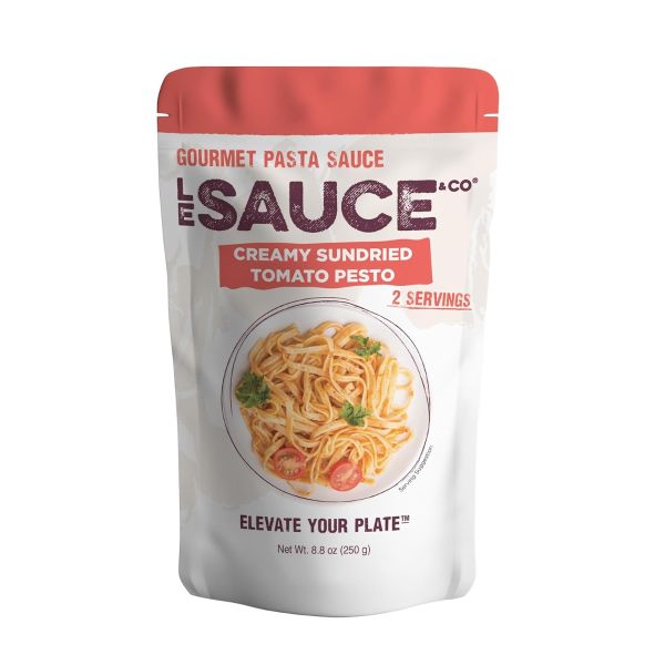 LE SAUCE AND CO: Creamy Sundried Tomato Pesto Gourmet Pasta Sauce, 8.8 oz