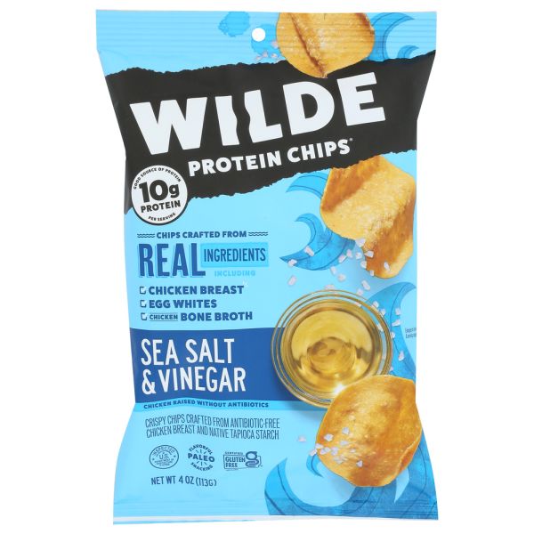 WILDE SNACKS: Sea Salt and Vinegar Chip, 4 oz