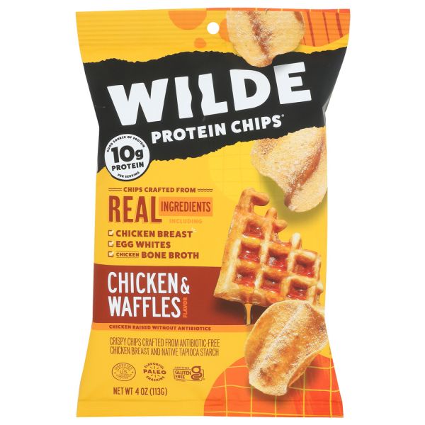 WILDE SNACKS: Chicken and Waffles Chips, 4 oz