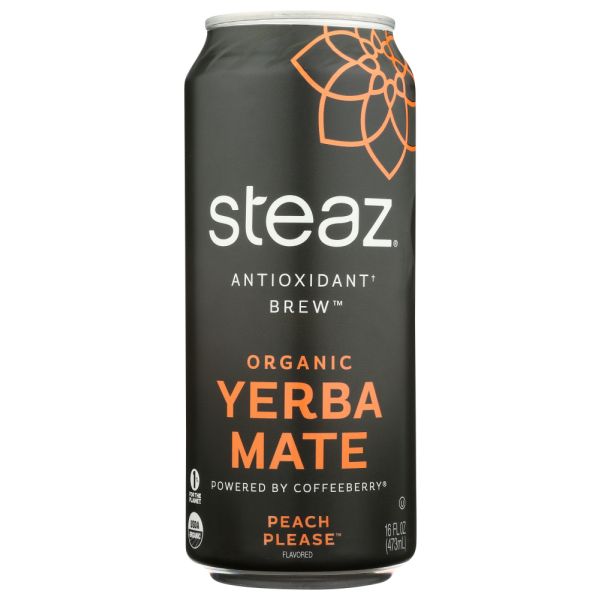STEAZ: Organic Yerba Mate Peach Please, 16 fo